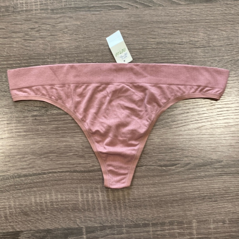 NWT - Aerie Ribbed Seamless Thong Panties - Mauve - XXL